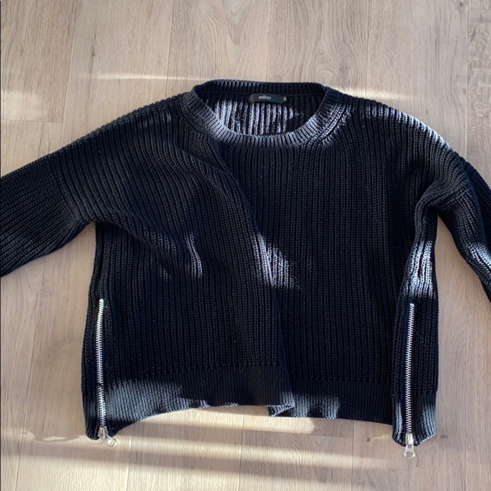LF Black Zip Sweater